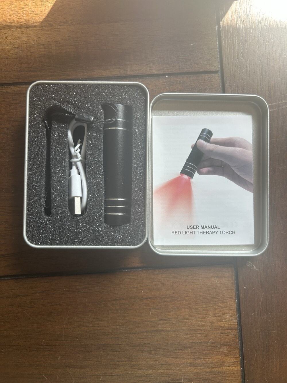 Red Light Therapy Torch Stainless Steel Handheld LED Infrared Light Device